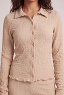 Leilani Textured Button Front Top