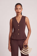 Claire Peplum Blazer Vest