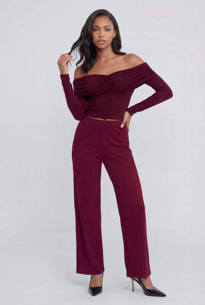 Adriana Ribbed Casual Pants