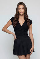 Florence Brooch Faux Wrap Blouse