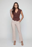 Florence Brooch Faux Wrap Blouse