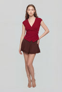 Florence Brooch Faux Wrap Blouse