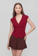 Florence Brooch Faux Wrap Blouse