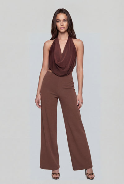 Florence Ribbed Pull On Wide-Leg Pants