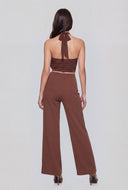 Florence Ribbed Pull On Wide-Leg Pants