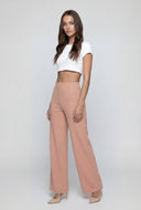 Florence Ribbed Pull On Wide-Leg Pants