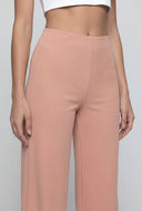 Florence Ribbed Pull On Wide-Leg Pants