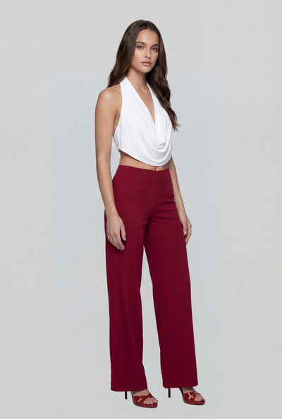 Florence Ribbed Pull On Wide-Leg Pants