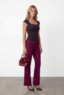 High Waist Knit Flare Pants