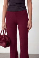 High Waist Knit Flare Pants