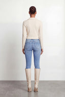 Blaire Brushed Knit Crop Polo Shirt