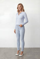 Blaire Brushed Knit Crop Polo Shirt