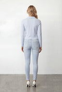 Blaire Brushed Knit Crop Polo Shirt