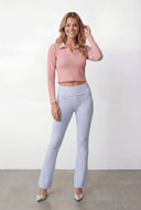 Blaire Brushed Knit Crop Polo Shirt