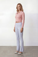 Blaire Brushed Knit Crop Polo Shirt