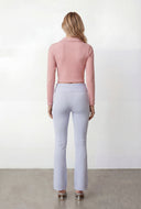 Blaire Brushed Knit Crop Polo Shirt