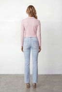 Blaire Brushed Knit Crop Polo Shirt