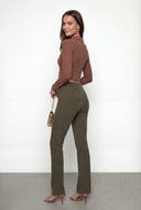 Blaire Brushed Knit Crop Polo Shirt