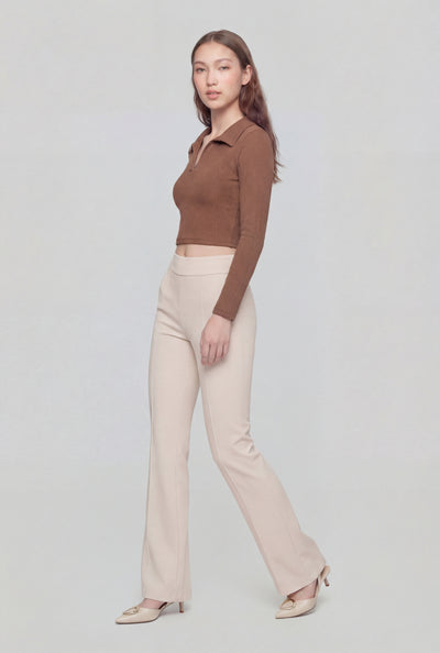 Georgia Brush Knit Pintuck Pull On Pants