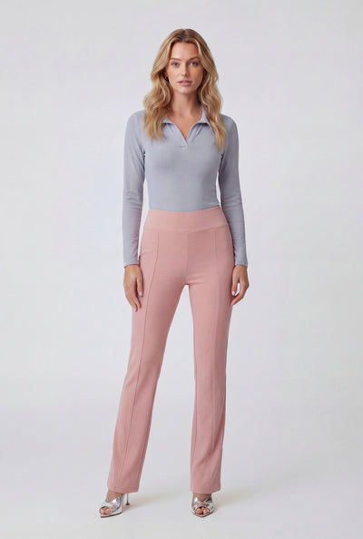 Georgia Brush Knit Pintuck Pull On Pants