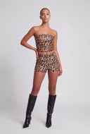Rosalia Faux Leather Cropped Corset Top