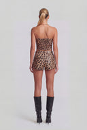 Rosalia Faux Leather Cropped Corset Top