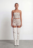 Rosalia Faux Leather Belted Shorts