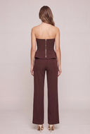 Metallic Detail Strapless Peplum Top