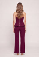 Metallic Detail Strapless Peplum Top