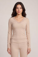Lace Trim Long Sleeve Top