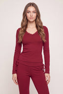 Lace Trim Long Sleeve Top