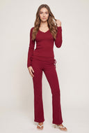 Lace Trim Long Sleeve Top