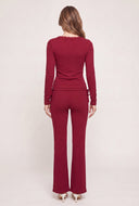 Lace Trim Long Sleeve Top