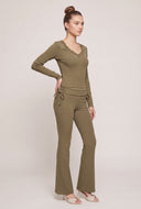 Fold Over Flare Pants