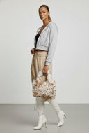 Fleece Crop Hooded Zip Front Sweatshirt
