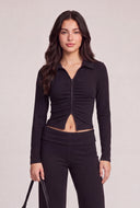 Brushed Double Zip Front Shirt