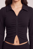 Brushed Double Zip Front Shirt