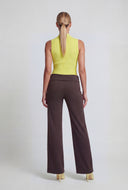 Alaia Brushed Knit Flared Fold Over Pants