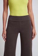 Alaia Brushed Knit Flared Fold Over Pants
