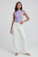 Alaia Brushed Knit Flared Fold Over Pants