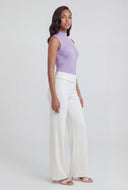 Alaia Brushed Knit Flared Fold Over Pants