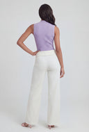 Alaia Brushed Knit Flared Fold Over Pants