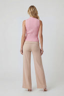 Alaia Brushed Knit Flared Fold Over Pants