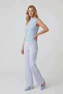 Alaia Brushed Knit Flared Fold Over Pants