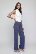 Alaia Brushed Knit Flared Fold Over Pants