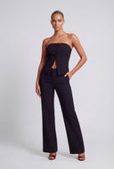 Slit Front Strapless Blazer Vest