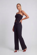 Slit Front Strapless Blazer Vest