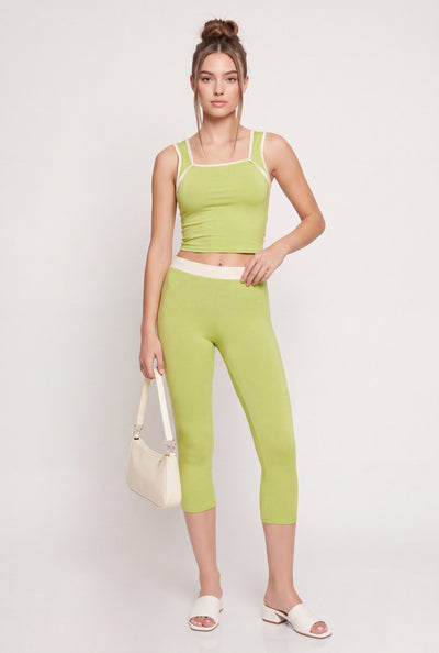 Contrast Capri Leggings
