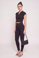 Aurora Ribbed Crop Polo