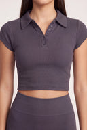 Aurora Ribbed Crop Polo